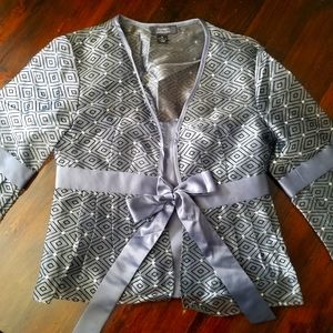 Silverish Blue Dressbarn 2-Piece Event Top